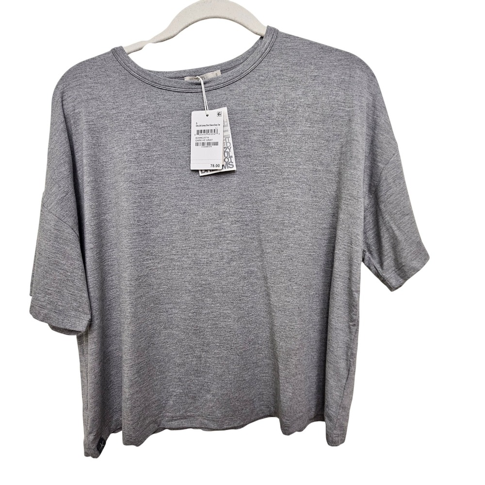 Barefoot Dreams Boxy Tee Women S Gray Ultra Soft Jersey Short Sleeve Malibu Top